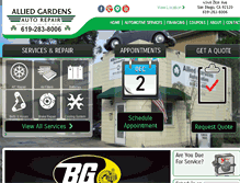 Tablet Screenshot of alliedgardensautomotive.com